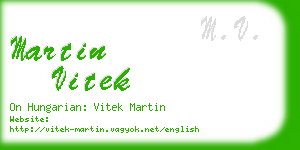 martin vitek business card